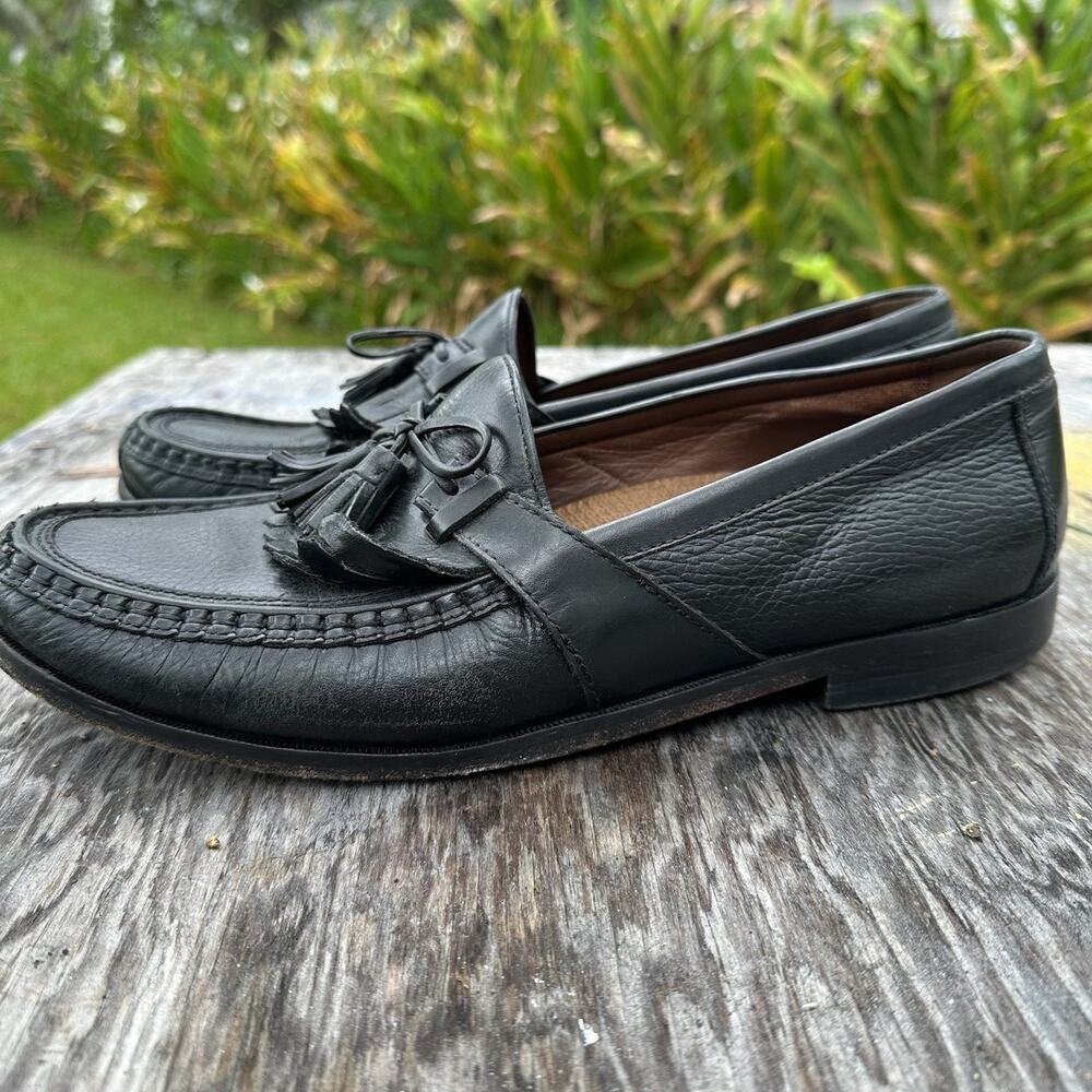 Johnston & Murphy Leather Tassel Loafers Men’s 11 Black 15-0835 505